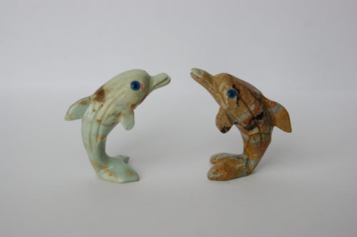 dolphin soapstone carving